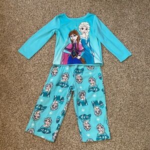 Frozen Girls' Turquoise Pajama Set with Anna & Elsa